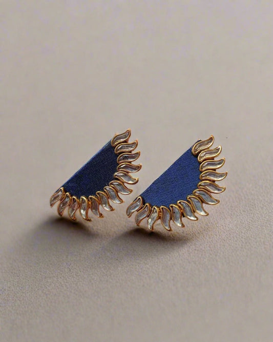 Semi round Sunburst Studs