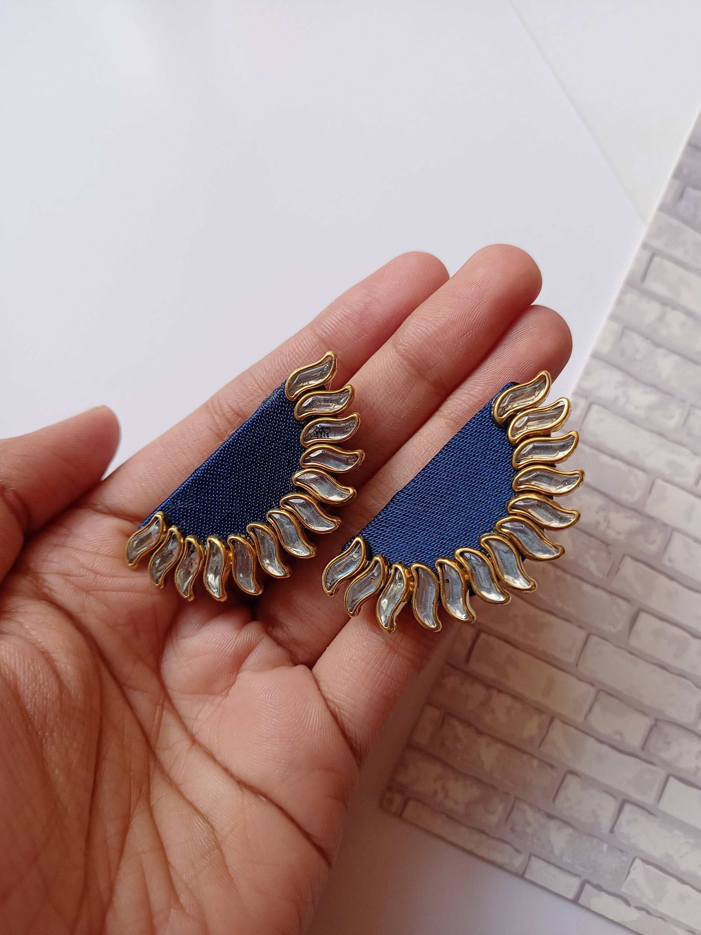 Semi round Sunburst Studs