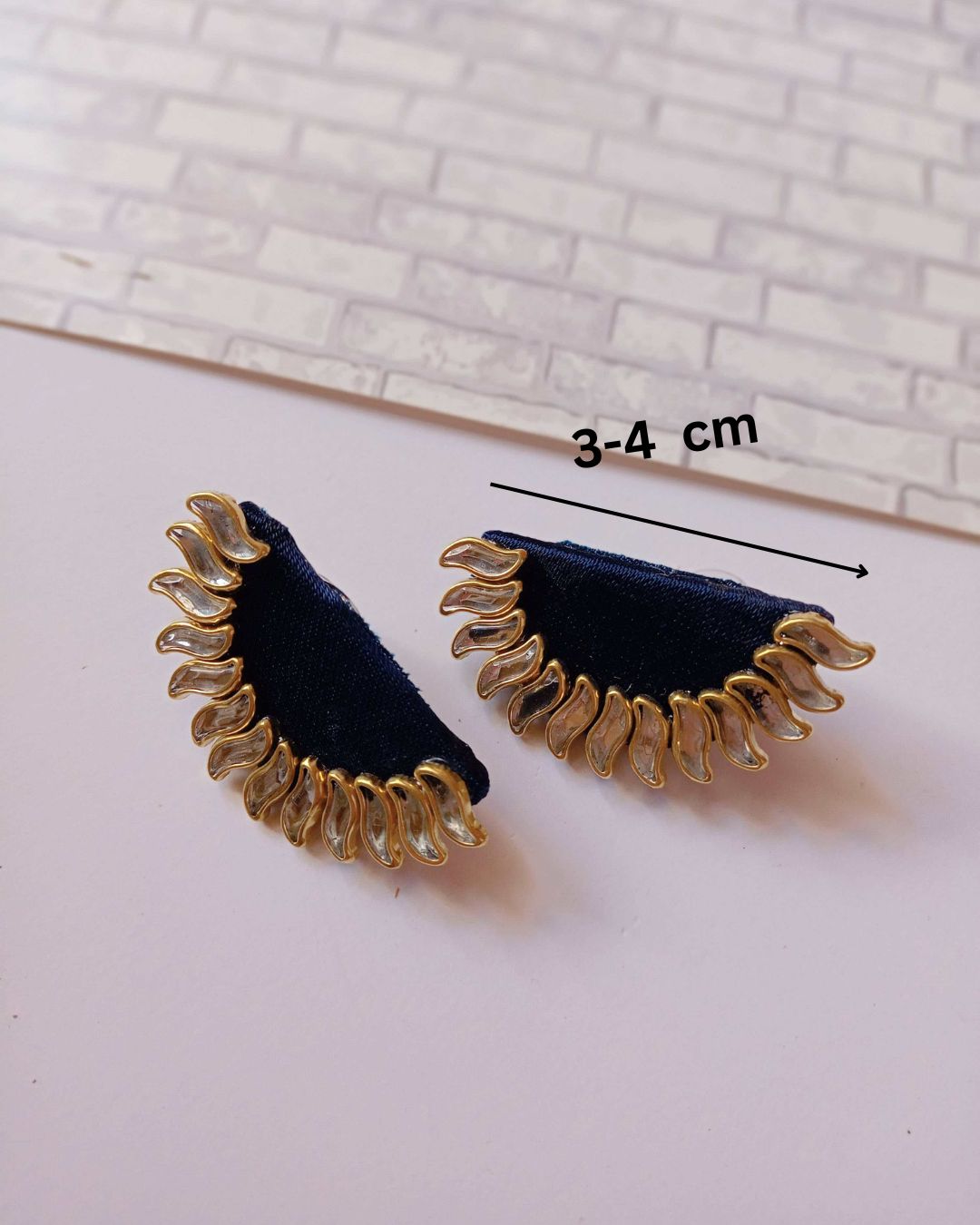 Semi round Sunburst Studs