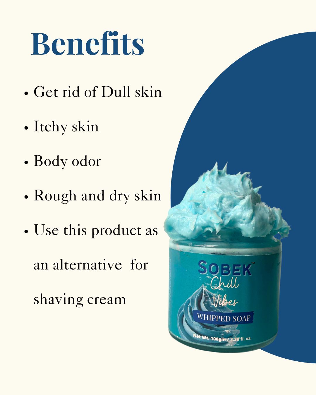 Chill vibes blue whipped cream soap