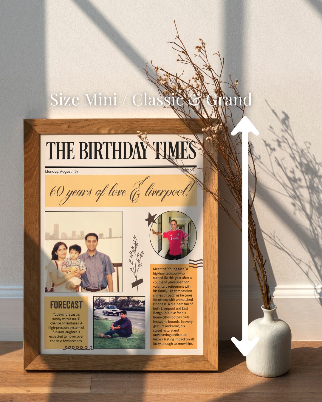 Custom Newspaper Front Page Headline Frame