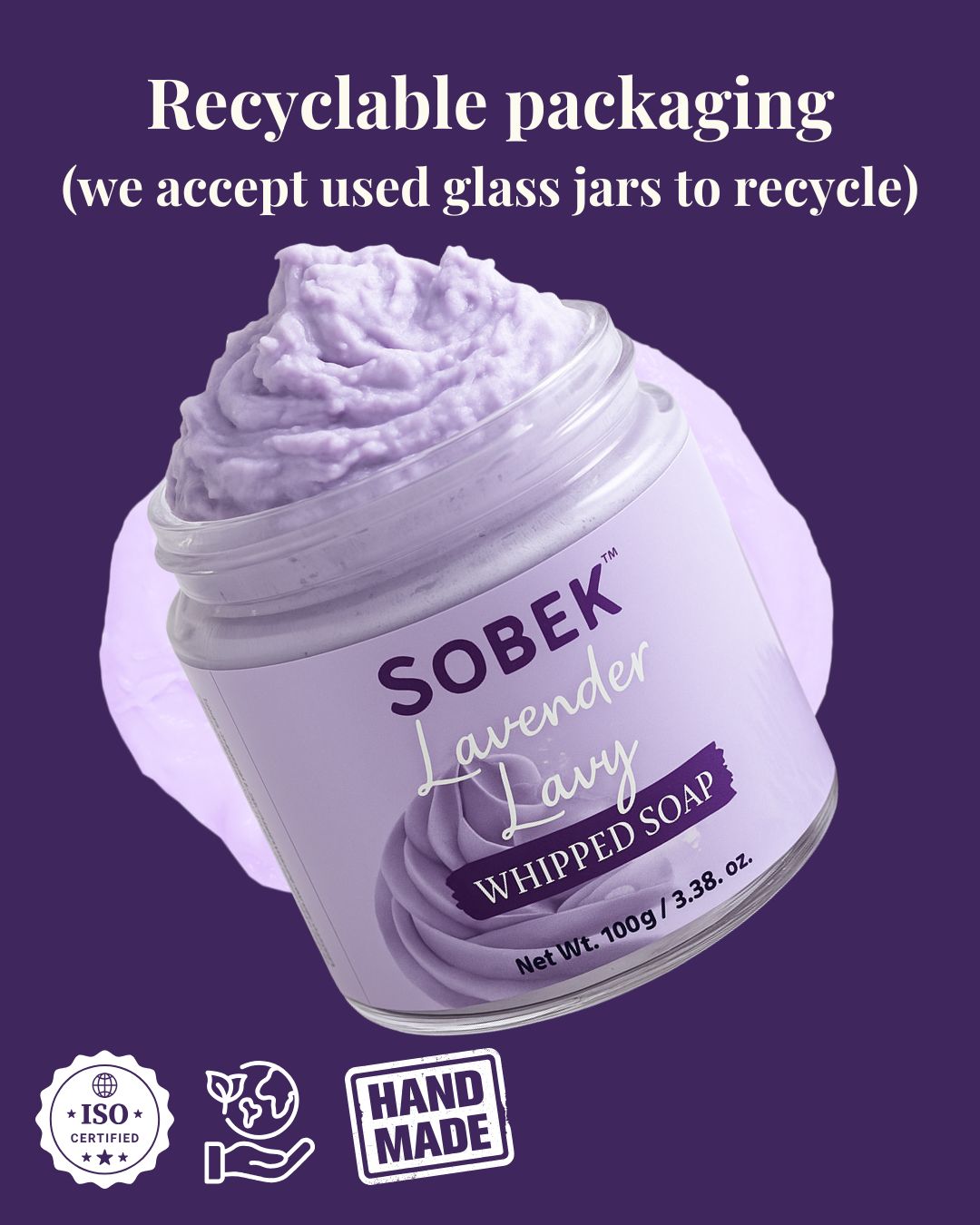 Lavender lavy purple whipped cream soap