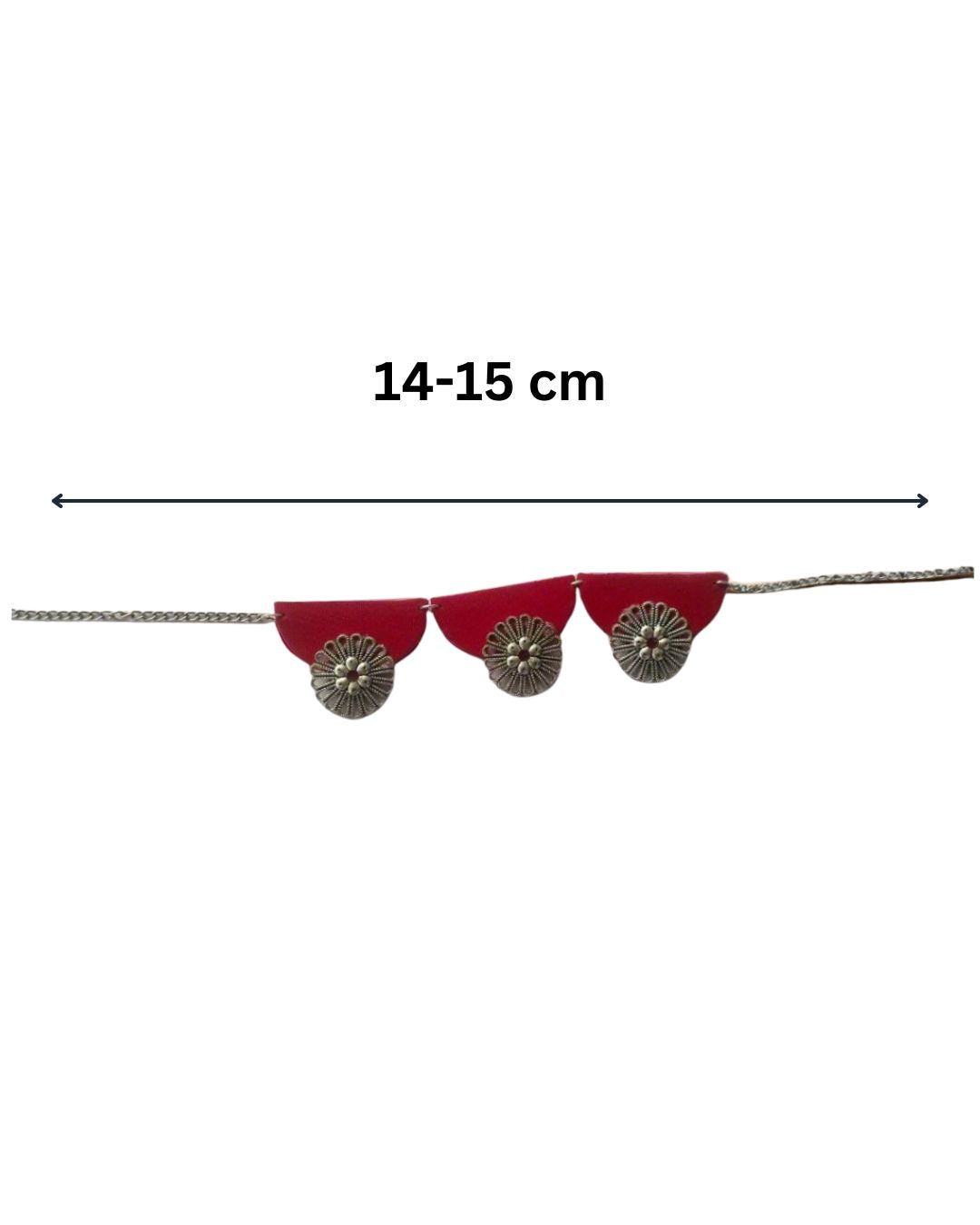 Crimson Oxidised Silver Choker