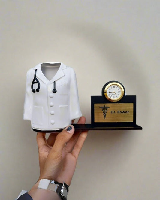 Custom Doctor Desk Clock & Pen Holder