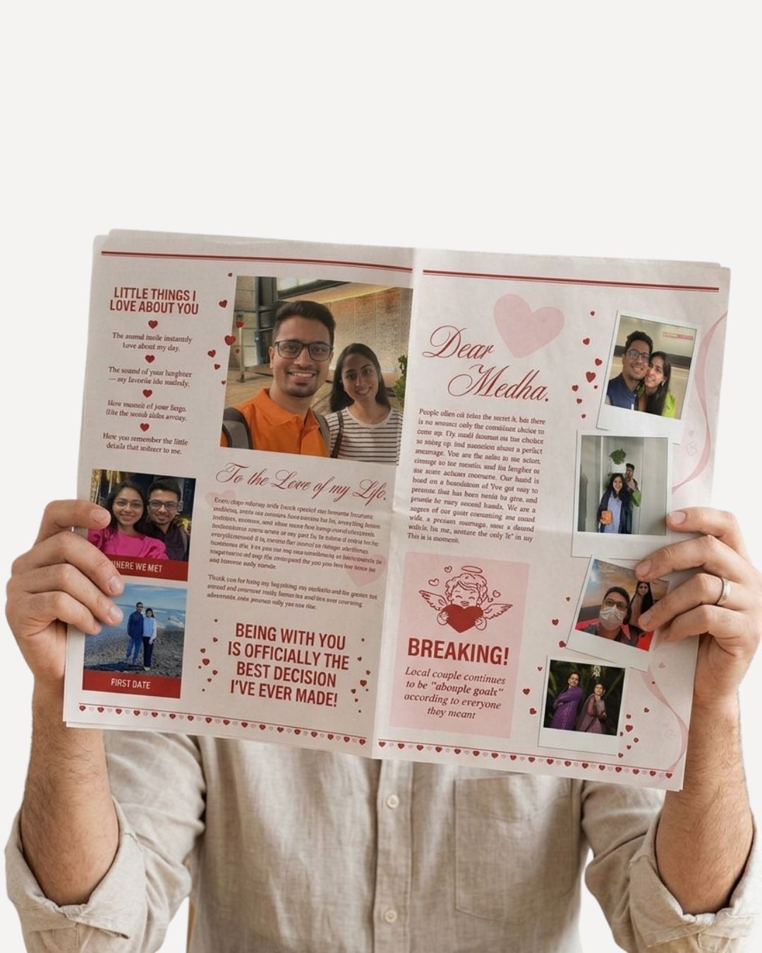 Custom Love Newspaper - I choose you Edition | Written in Red
