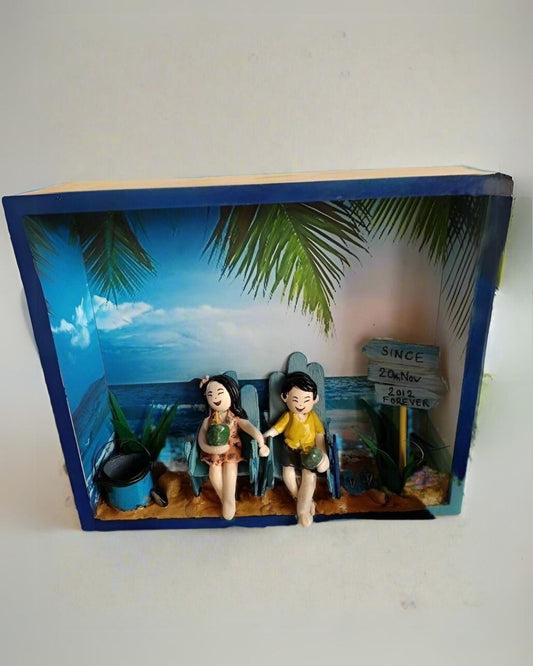 Customized beach house Miniature Couple Frame