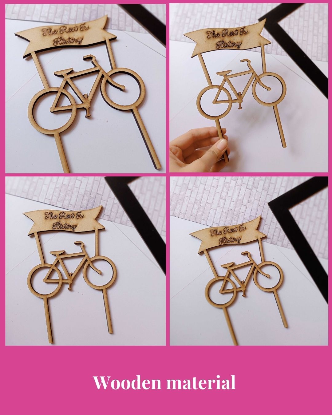 Cute Bicycle Cake Topper