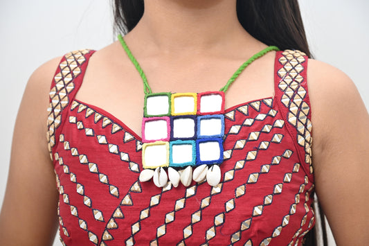 Multicolor mirror necklace