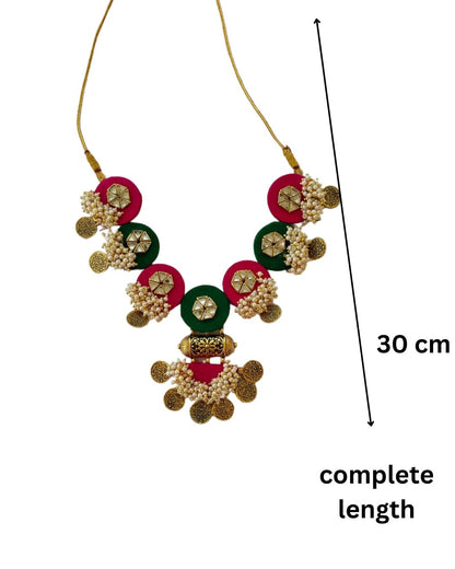 Dark Green & Red choker set