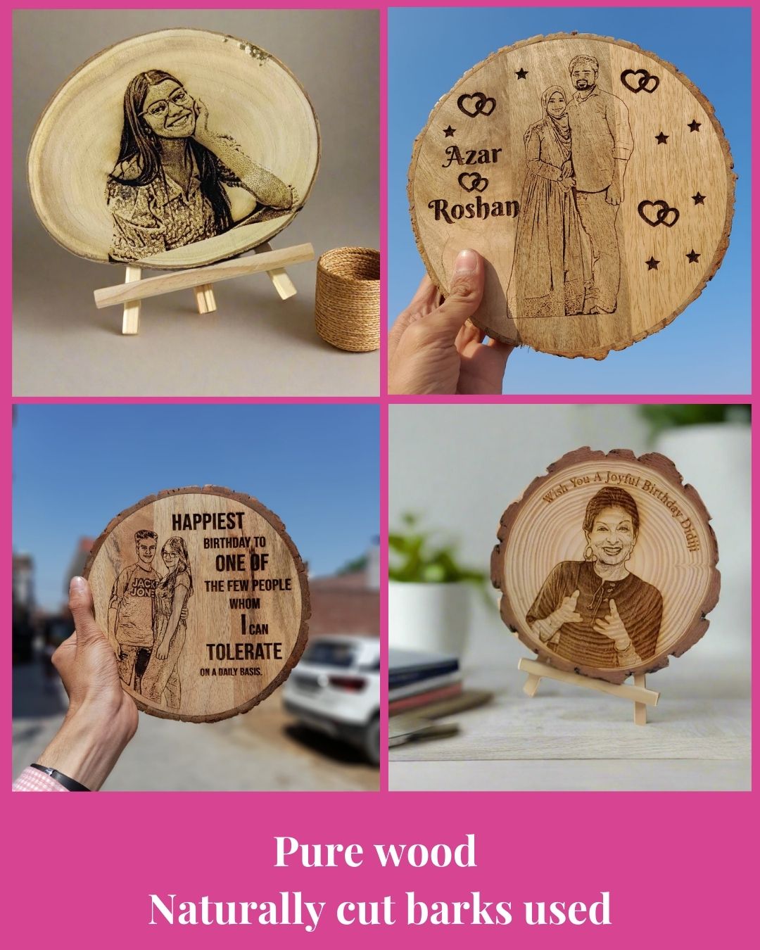 Engraved Round Photo Frame