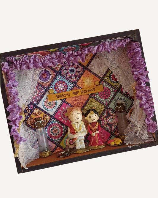 “Mini Shaadi Tales” – Custom Bride & Groom Figurines