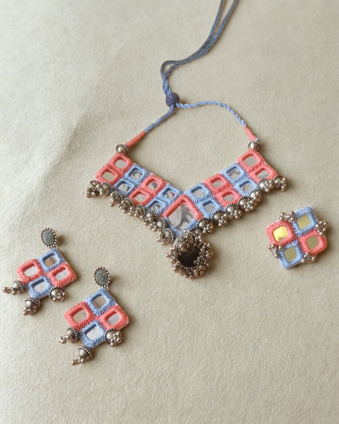 Blue & Pink Pastel Necklace Set