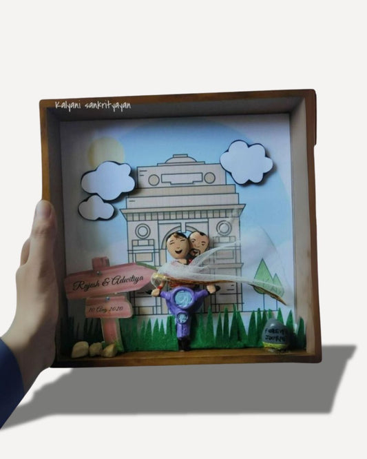 Custom Couple Pebble Art Frame