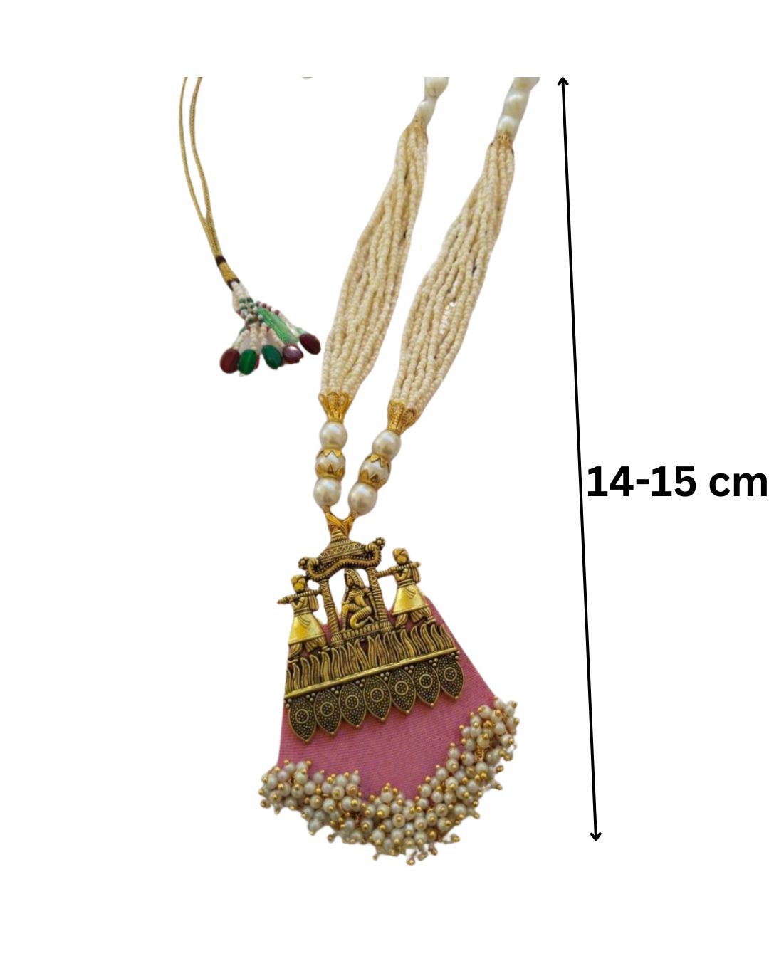 Gold Baby Pink Ethnic Necklace