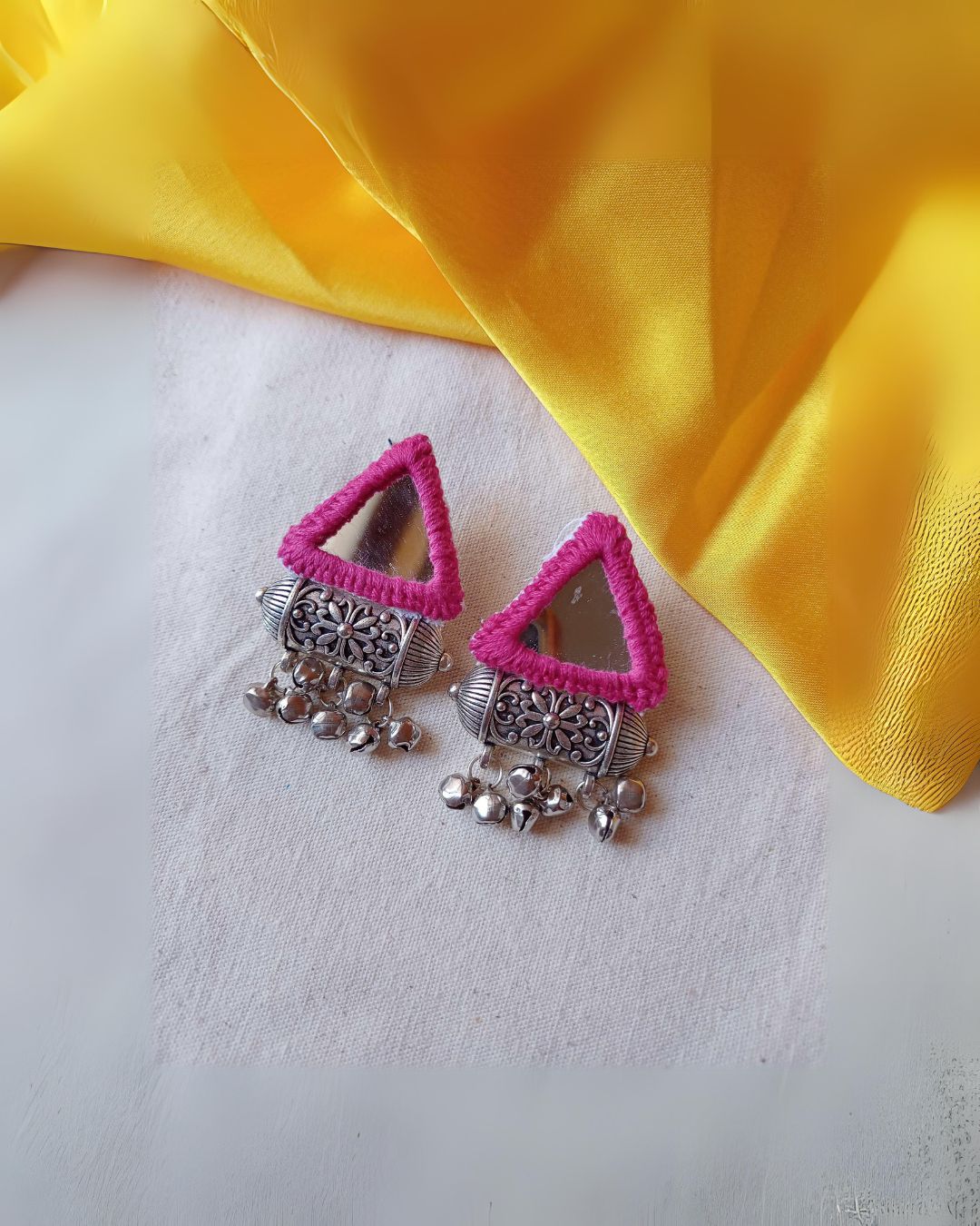 Mini Mirror Triangular studs earrings