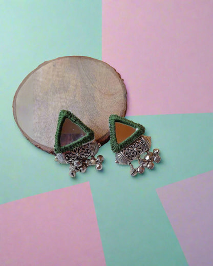 Mini Mirror Triangular studs earrings