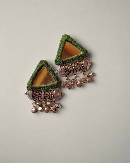 Mini Mirror Triangular studs earrings