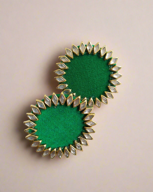 Rainvas Green kundan studs earrings for women