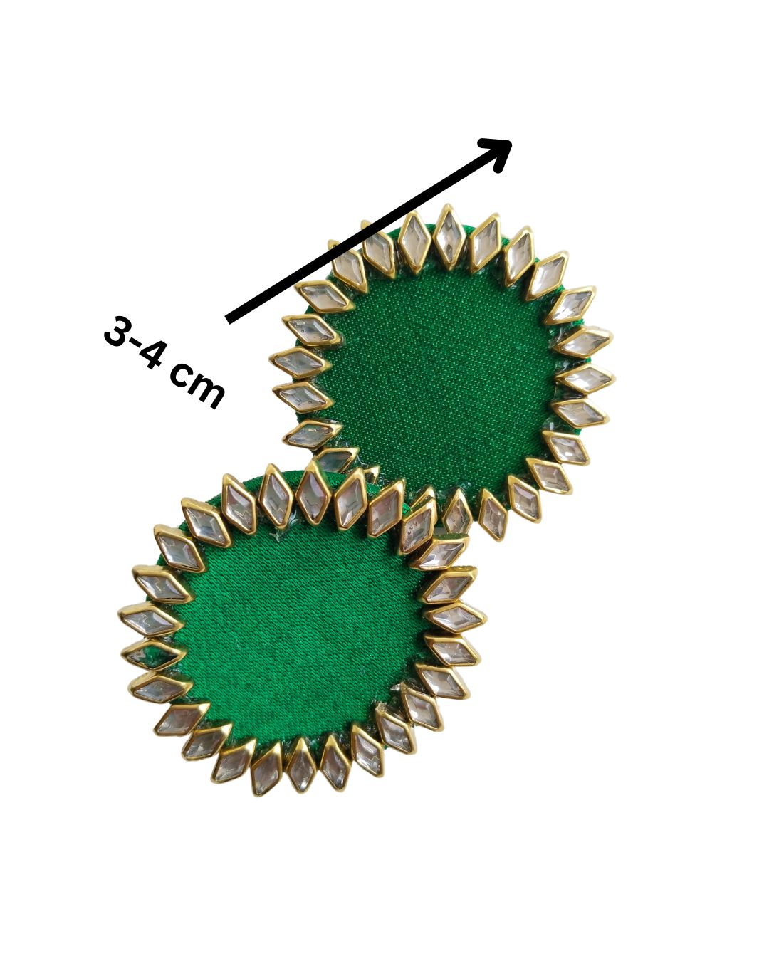 Green kundan studs earring