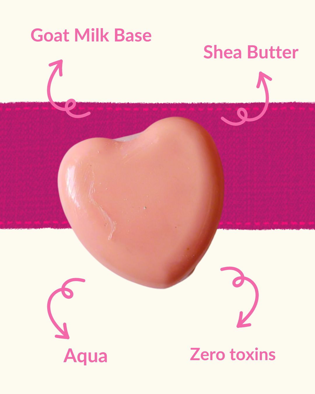 Sweetheart Shape Pink Shea & Goat Milk Soap 100 g