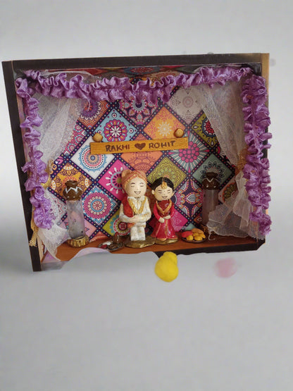 Indian bride and groom customsied Wedding miniature