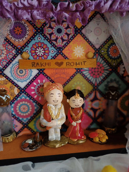Indian bride and groom customsied Wedding miniature