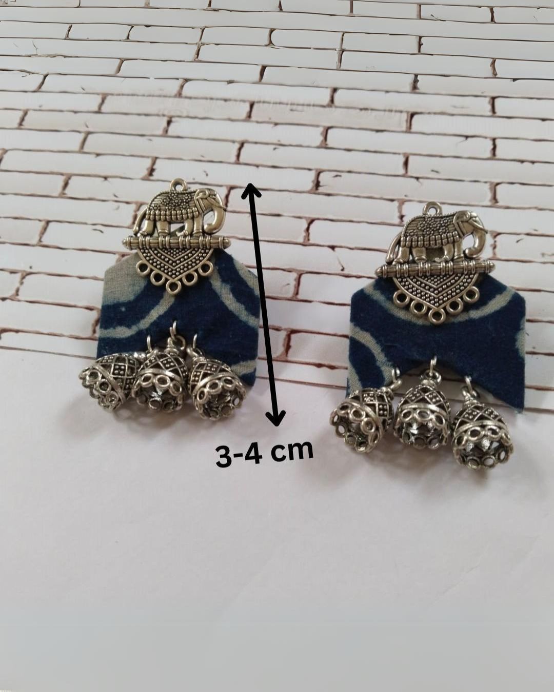 Indigo Elephant Earrings