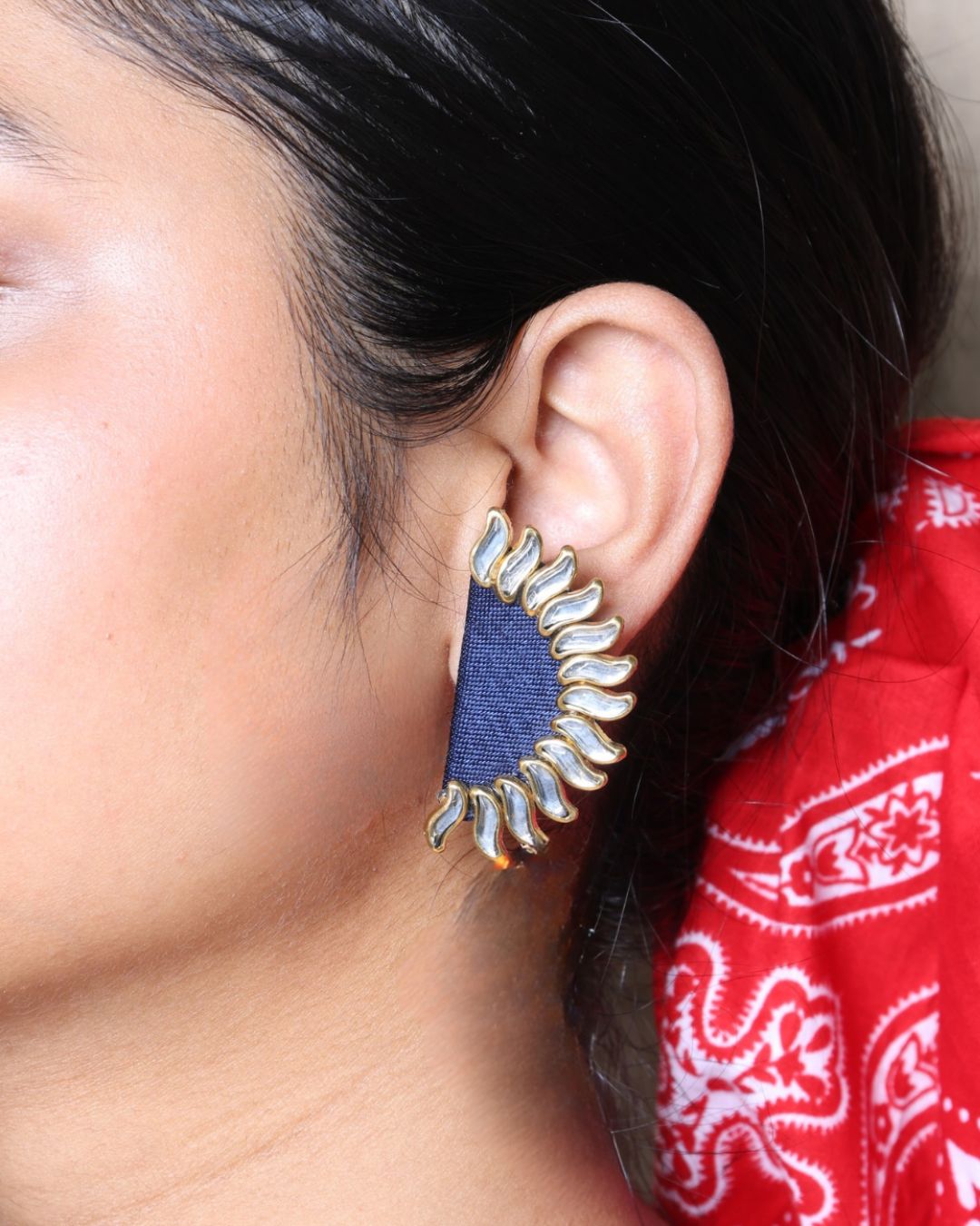 Semi round Sunburst Studs