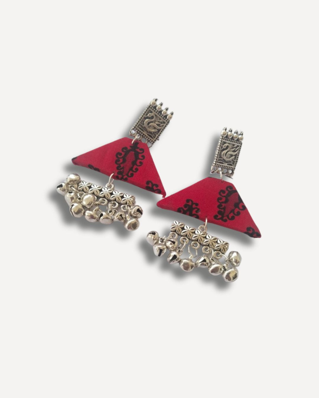Red Swan Ghunghroo Earrings