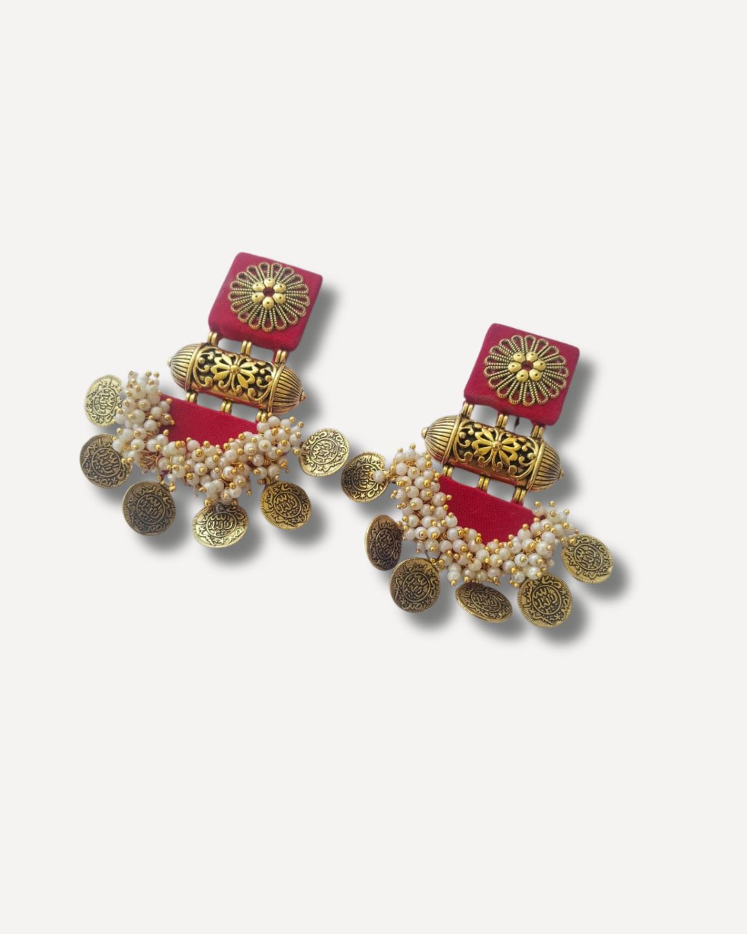Red & Golden Jhumka