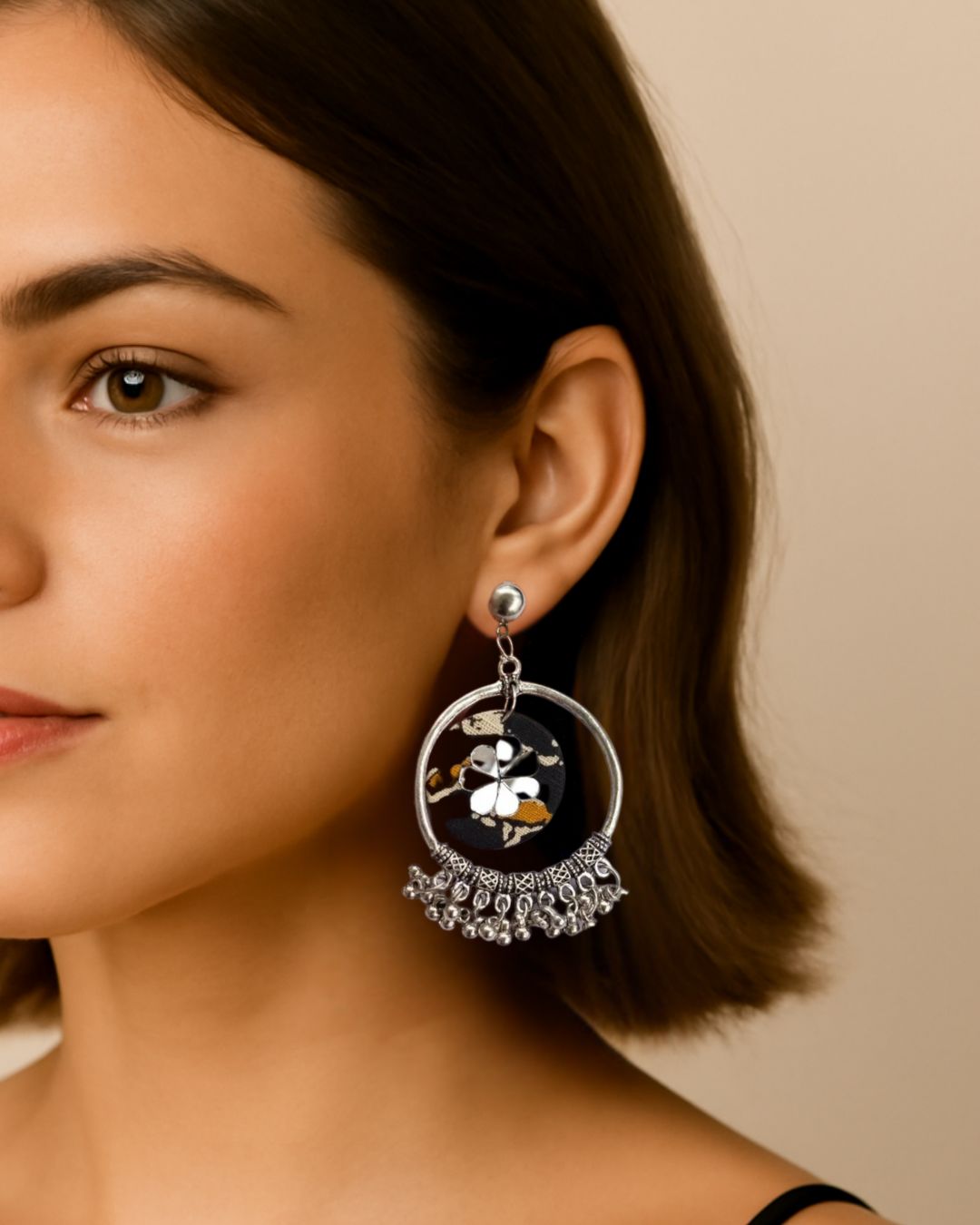 Oxidized Bali earrings