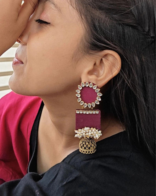 Kundan Pearl Jhumka