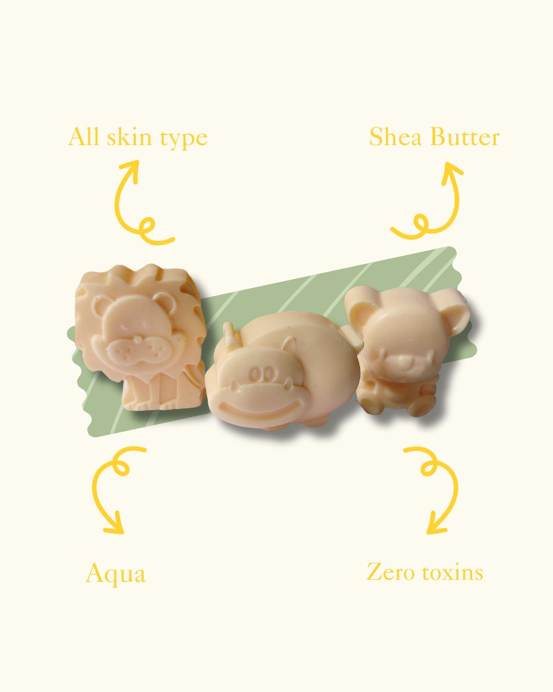 Animal Kingdom Soap Set: 4 Cartoon Shaped Soaps