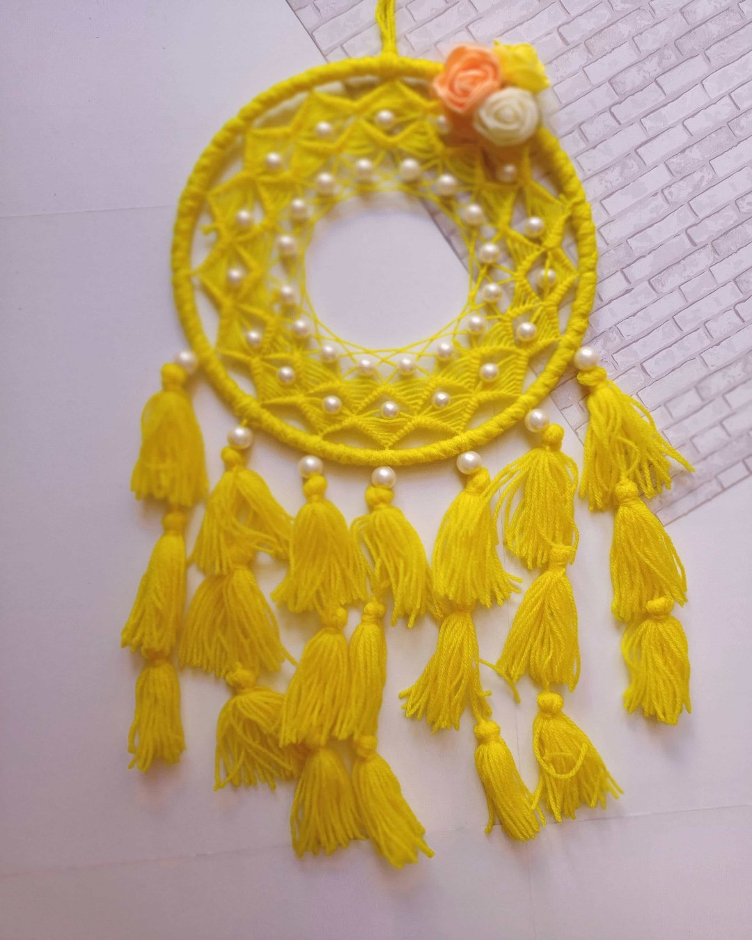 Lemonade Dreamcatcher Pom Pom Tassel