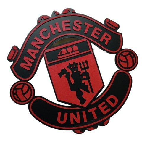 Manchester united red and black Logo icon wall art made of MDF