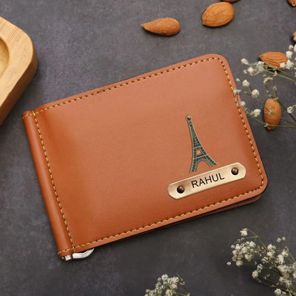 Leather Customized Money clipper Wallet for men