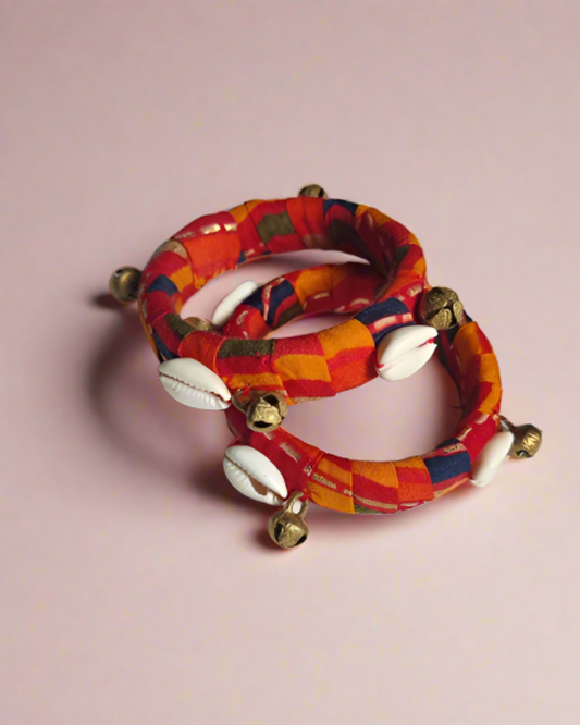 Orange Shell Multicolor Bangles