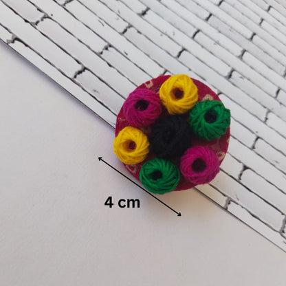 Rainvas Colourful bandhani printed adjustable fabric finger ring