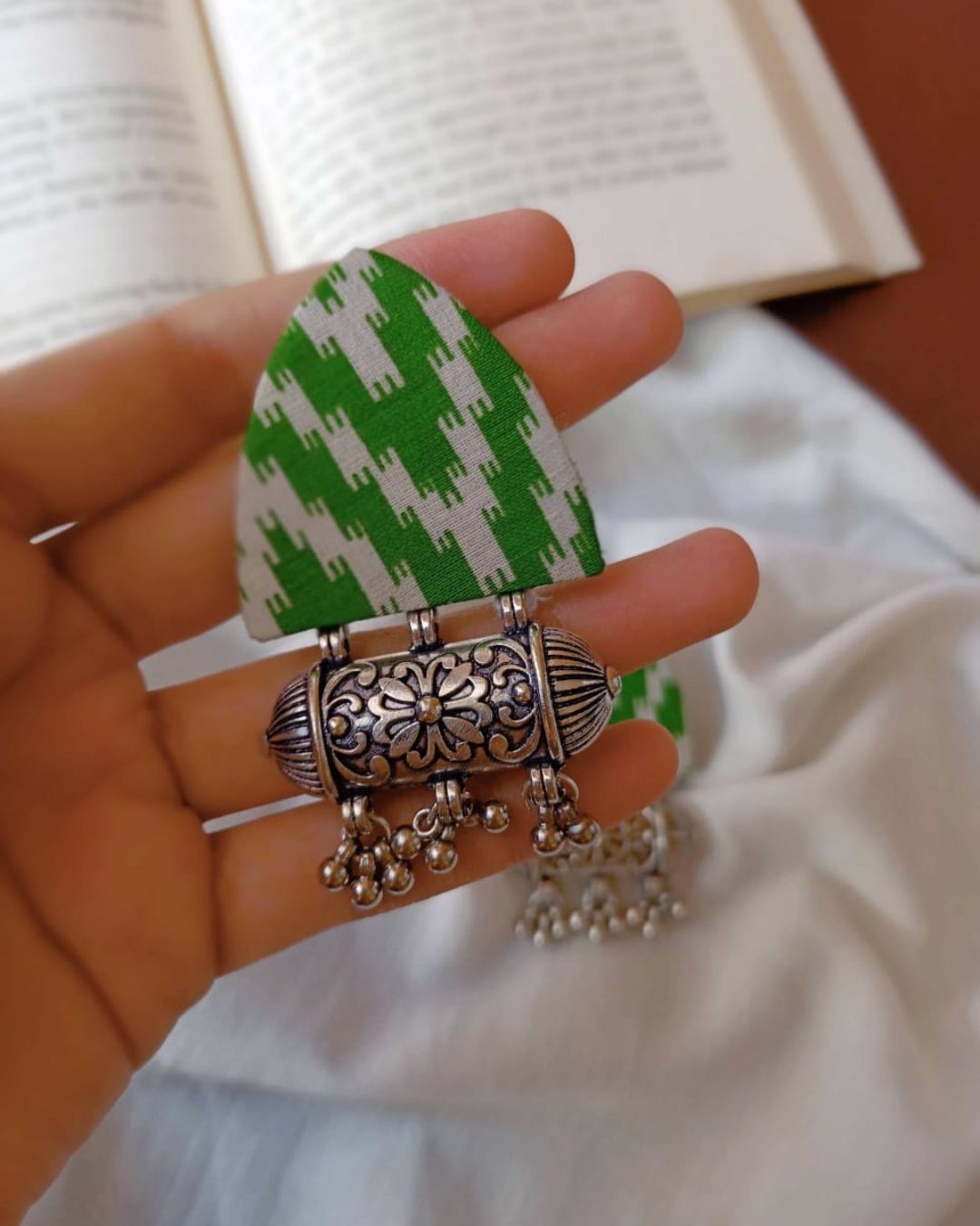 Light Green Ghungroo earrings
