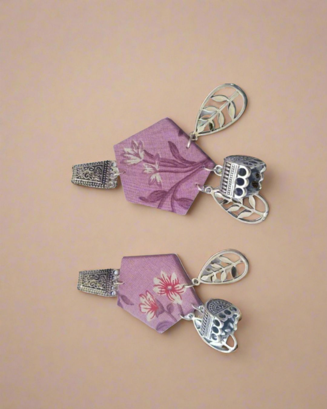 Purple Floral Earrings