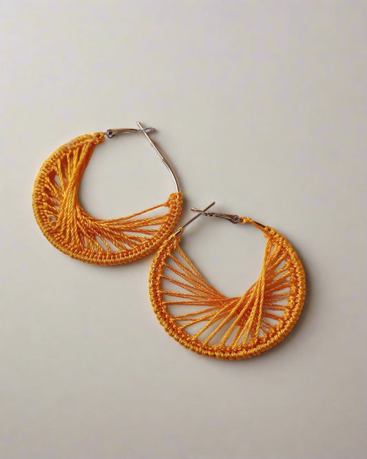 Crochet hoops earrings