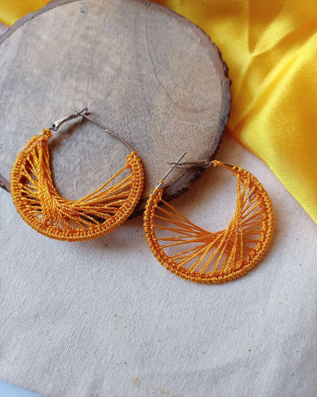 Crochet hoops earrings