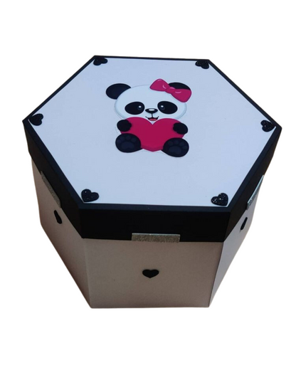 Panda and kitty three layer explosion box with Personalized photos