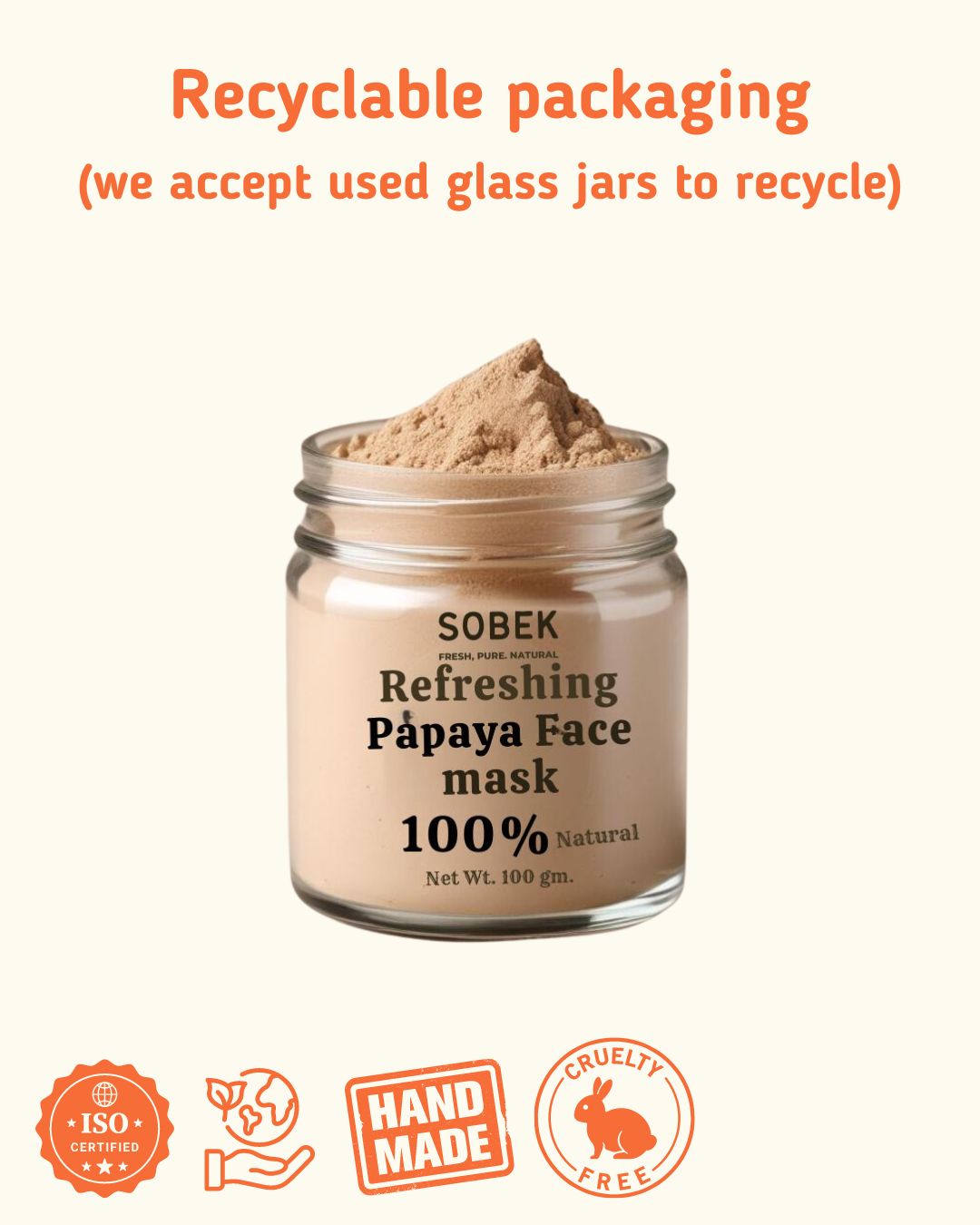 Infographics showing papaya face mask certifications