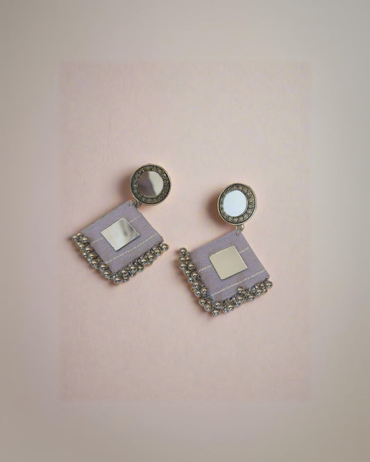 Purple Pearl Mirror Earrings