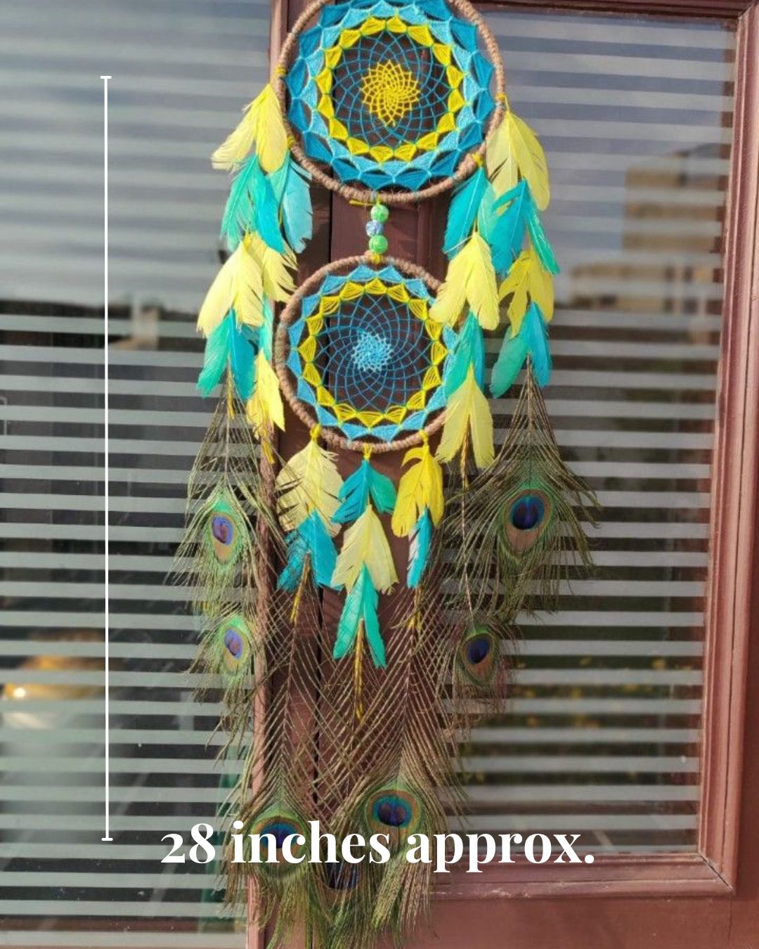 Sea Green-Yellow Peacock Dreamcatcher