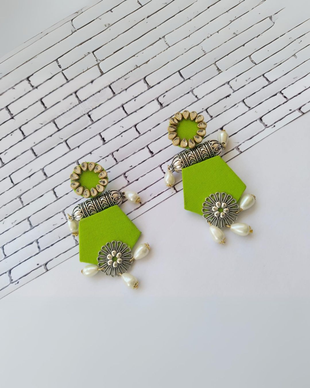 Pearl Green Jhumka Earrings