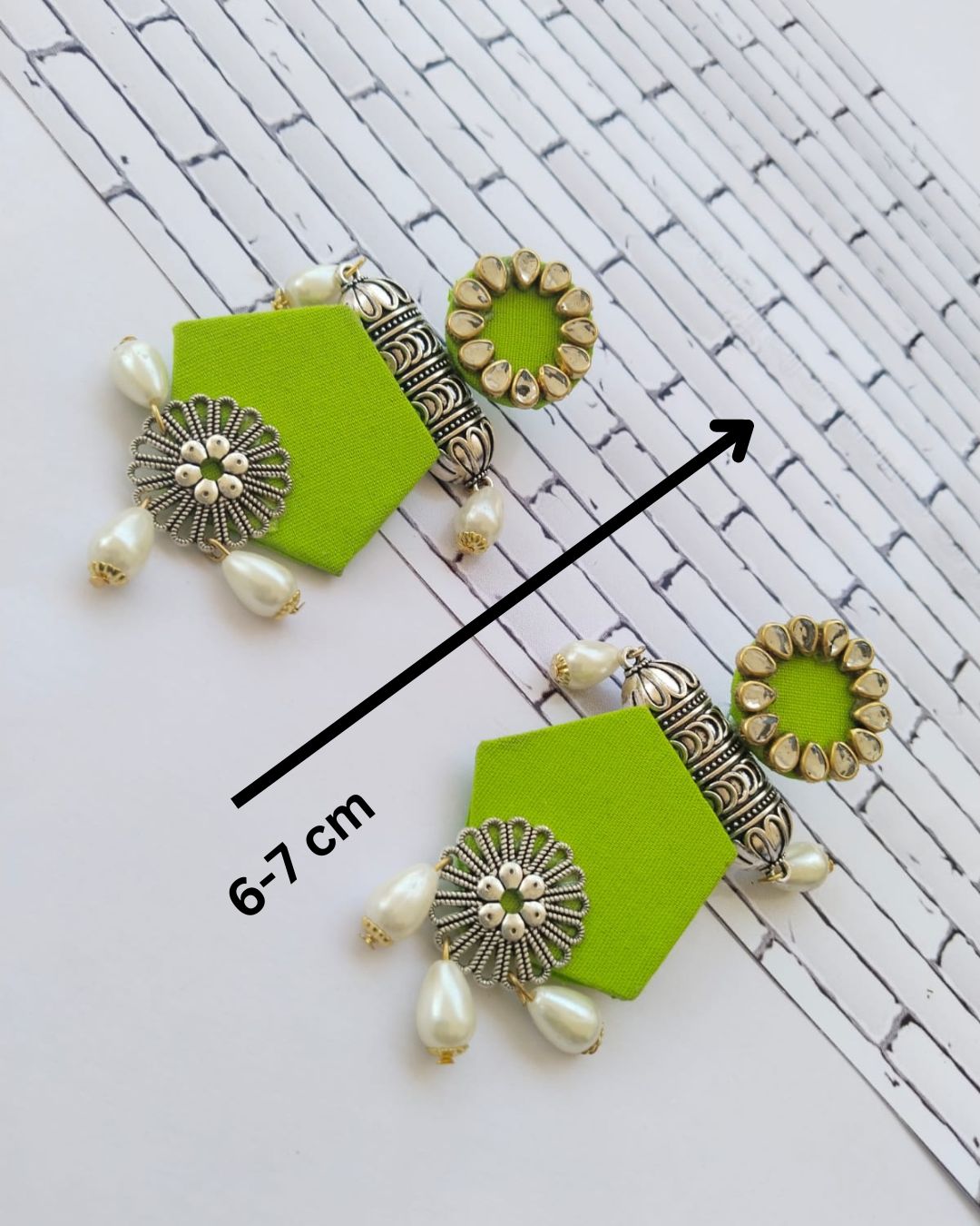 Pearl Green Jhumka Earrings