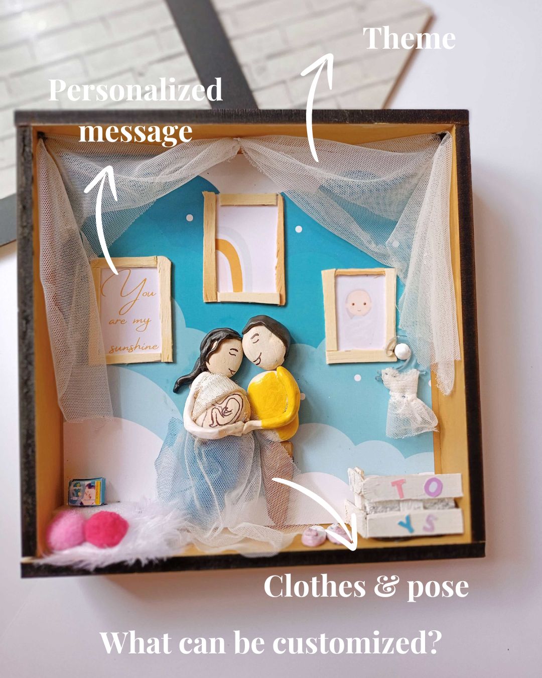 Pebble Art Organza Dress - Baby Shower Gift