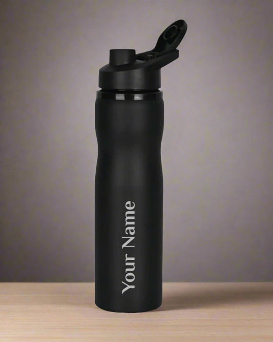 Personalized Black Steel Office & Gym Bottle